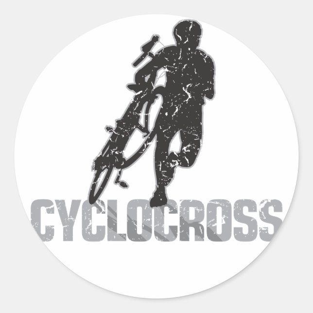Cyclocross-Aufkleber Runder Aufkleber (Vorderseite)