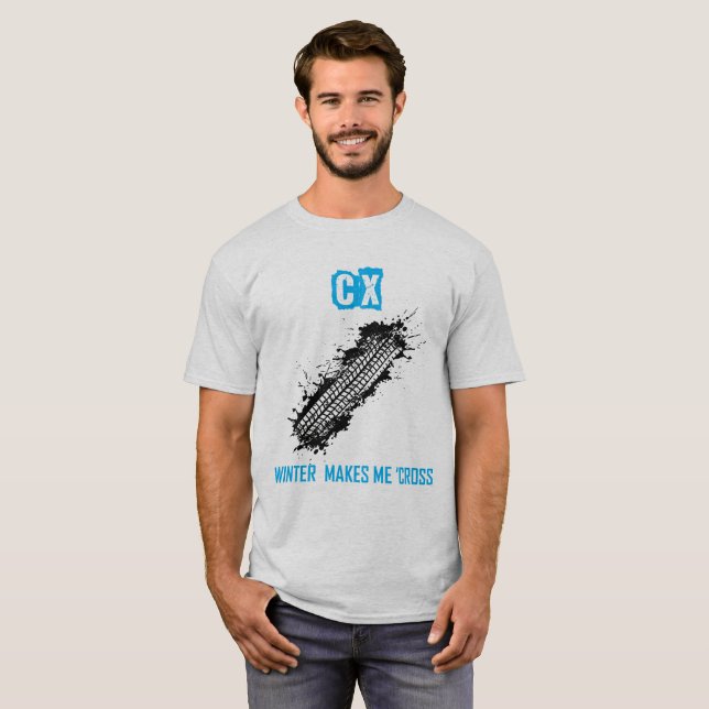 Cyclocross Blau - CX-Winter macht mich Quer T-Shirt (Vorne ganz)