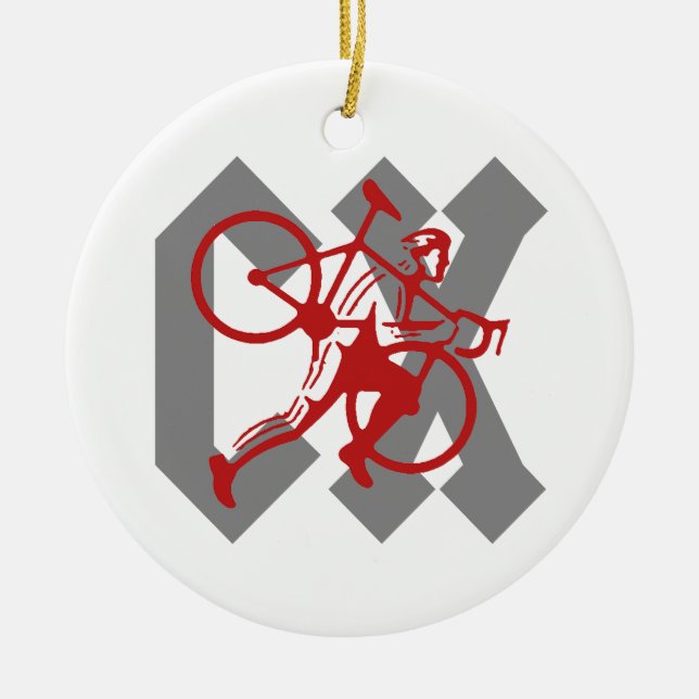 Cyclocross Keramik Ornament (Vorne)