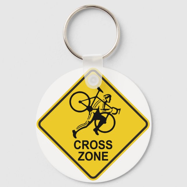 Cyclocross Zone Road Sign Schlüsselanhänger (Vorderseite)
