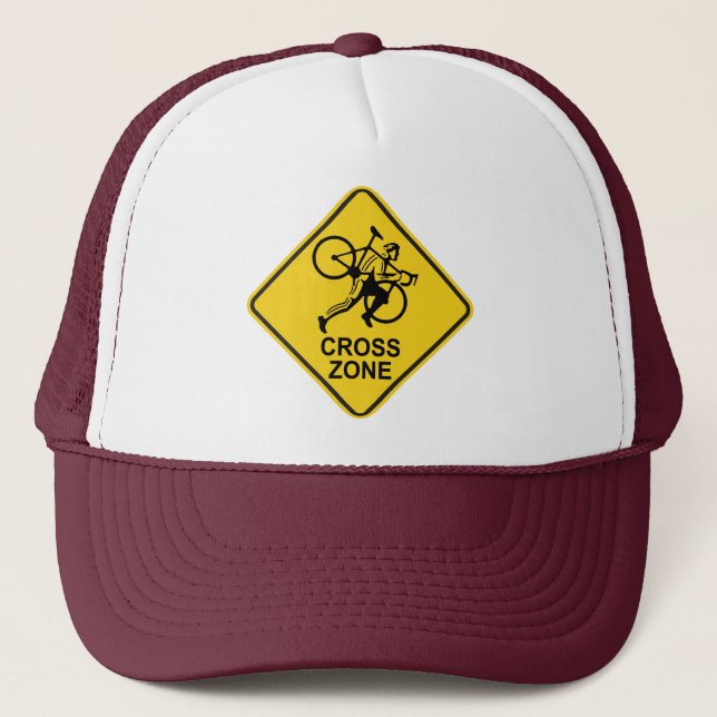 Cyclocross Zonen-Verkehrsschild Truckerkappe (Vorderseite)