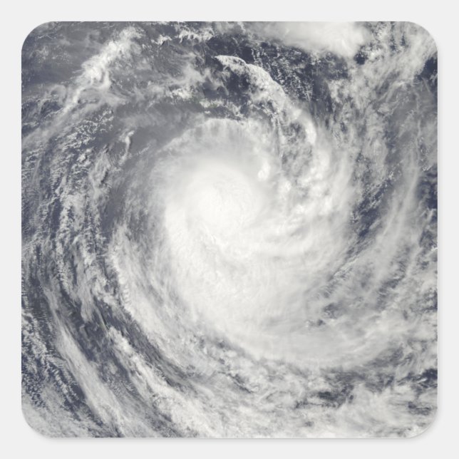 Cyclone Rene über den Südpazifik Quadratischer Aufkleber (Vorderseite)