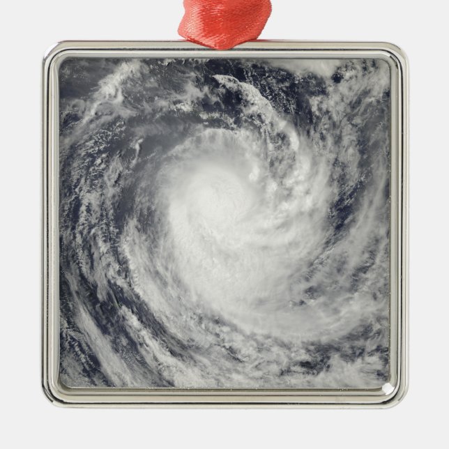 Cyclone Rene über den Südpazifik Silbernes Ornament (Vorne)
