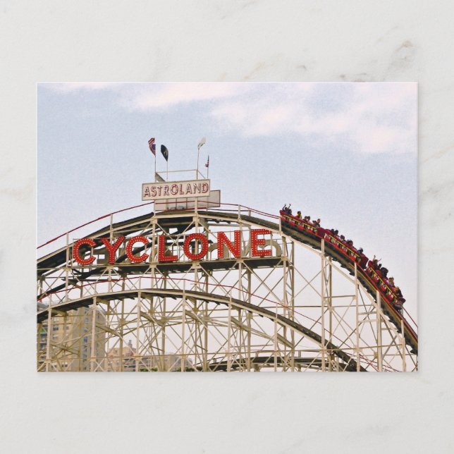 Cyclone Roller Untersetzer - Coney Island, Postkar Postkarte (Vorderseite)