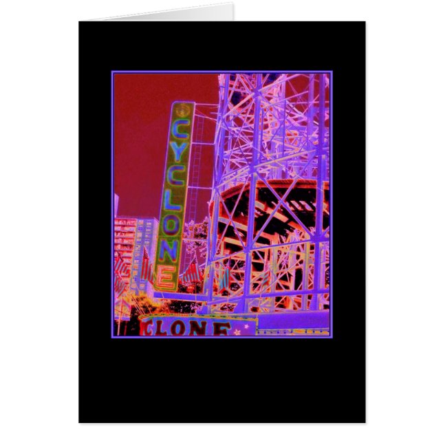 Cyclone Rollercoaster Psychedelic Blank Card (Vorne)