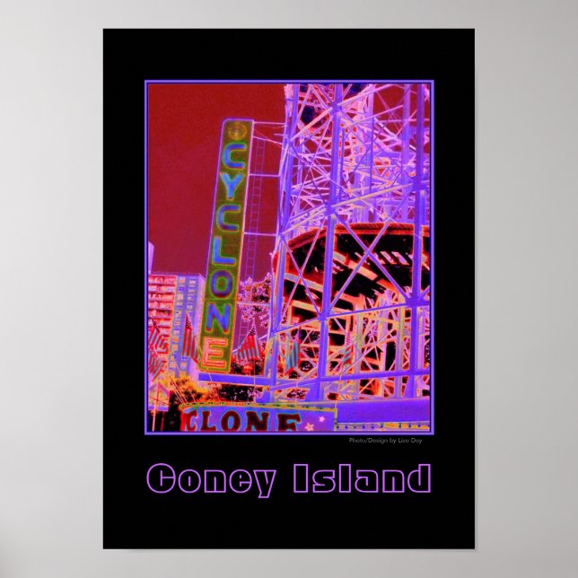 Cyclone Rollercoaster Psychedelic Poster (Vorne)