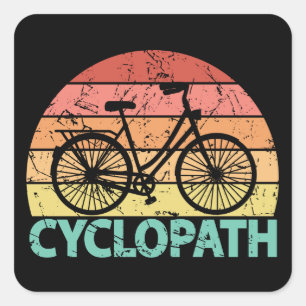 Cyclopath Funny Cycling Bicycle Quadratischer Aufkleber