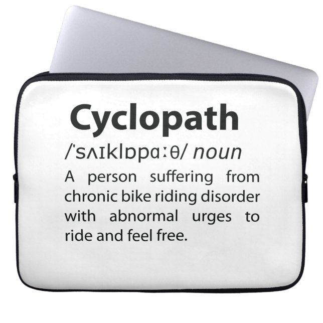Cyclopath Funny Dictionary Definition Laptopschutzhülle (Vorderseite)