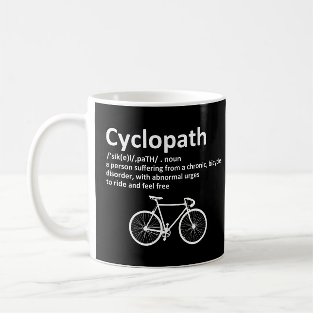Cyclopath Funny Geschenk für Radfahrer und Biker Kaffeetasse (Links)