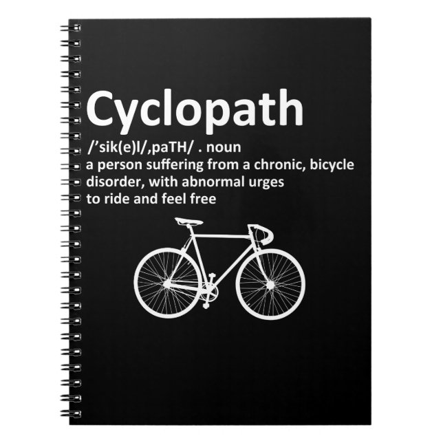 Cyclopath Funny Geschenk für Radfahrer und Biker Notizblock (Vorderseite)