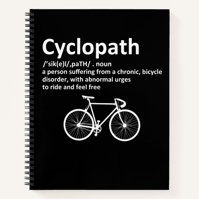 Cyclopath Funny Geschenk für Radfahrer und Biker Notizbuch (Vorderseite)