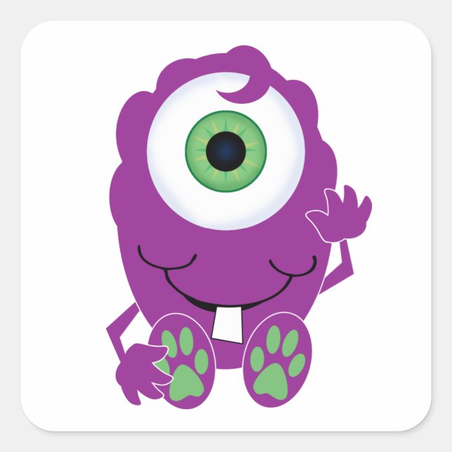 Cyclops Monster Quadratischer Aufkleber (Vorderseite)