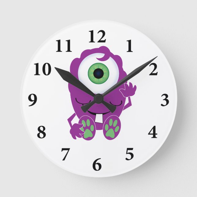 Cyclops Monster Runde Wanduhr (Vorderseite)
