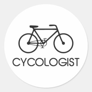 Cycologist radfahrenzyklus runder aufkleber