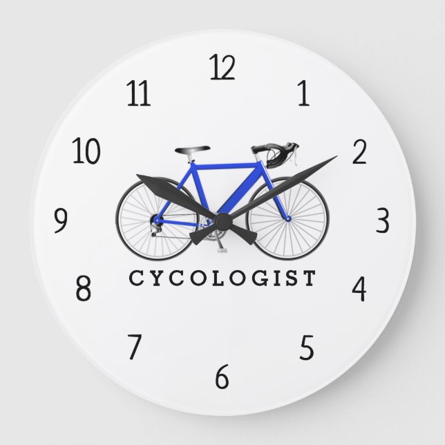 Cycologiste Bicyclette Bleue Grande horloge (Recto)