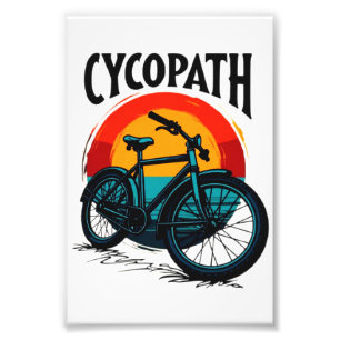 Cycopath: Elektrofahrrad mit Sonnenuntergang Grafi Fotodruck