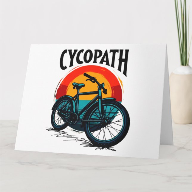 Cycopath: Elektrofahrrad mit Sonnenuntergang Grafi Karte (Vorderseite)