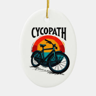 Cycopath: Elektrofahrrad mit Sonnenuntergang Grafi Keramik Ornament
