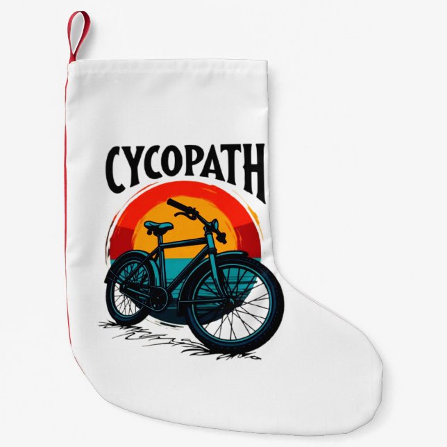 Cycopath: Elektrofahrrad mit Sonnenuntergang Grafi Kleiner Weihnachtsstrumpf (Vorderseite)