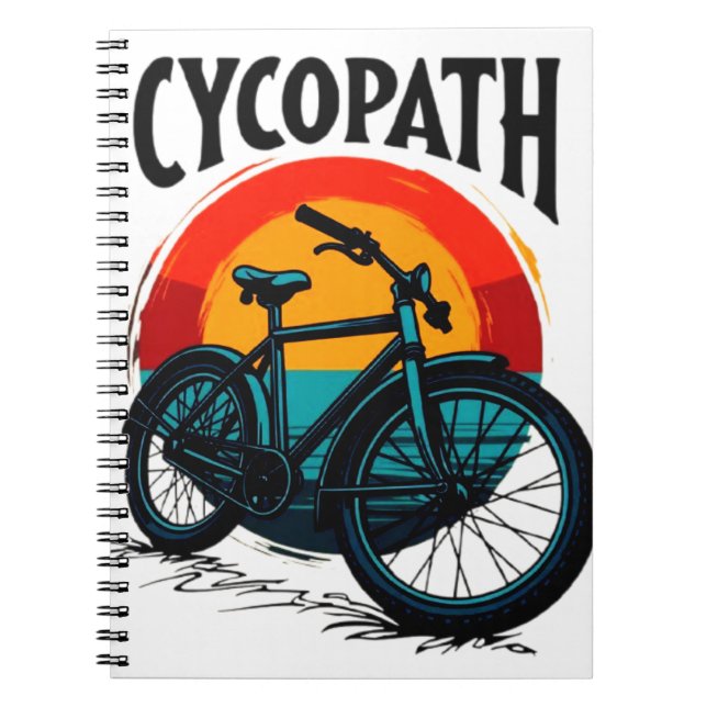 Cycopath: Elektrofahrrad mit Sonnenuntergang Grafi Notizblock (Vorderseite)