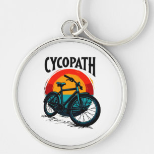 Cycopath: Elektrofahrrad mit Sonnenuntergang Grafi Schlüsselanhänger