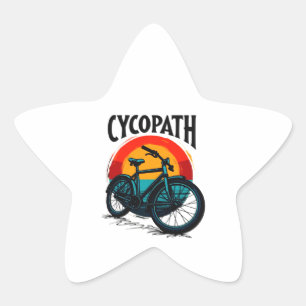 Cycopath: Elektrofahrrad mit Sonnenuntergang Grafi Stern-Aufkleber