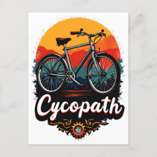 Cycopath: Elektrofahrrad und Sonnenuntergang Graph Postkarte