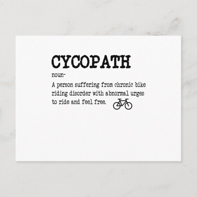 CYCOPATH Funny Cycling Bicycle Cyclist Postkarte (Vorderseite)