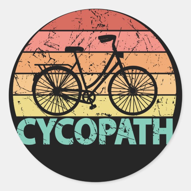 Cycopath Funny Cycling Bicycle Runder Aufkleber (Vorderseite)