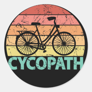 Cycopath Funny Cycling Bicycle Runder Aufkleber