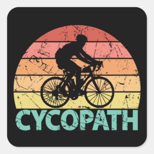 Cycopath Funny Cycling Cyclist Quadratischer Aufkleber