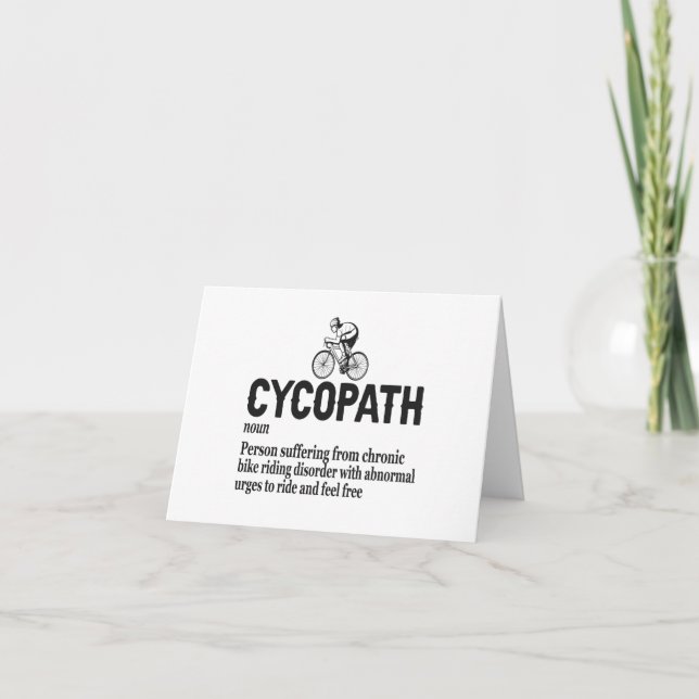 Cycopath Funny Cycling für Radfahrer und Biker Dankeskarte (Vorderseite)