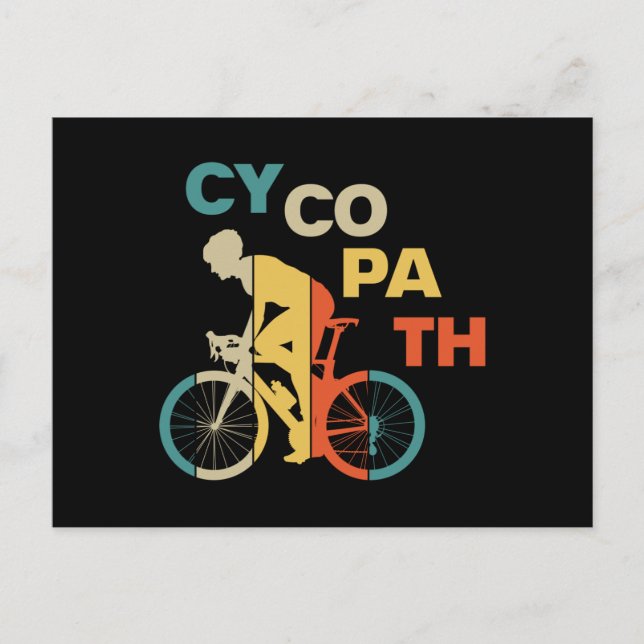 Cycopath Funny Cycling für Radfahrer und Biker Einladungspostkarte (Vorderseite)