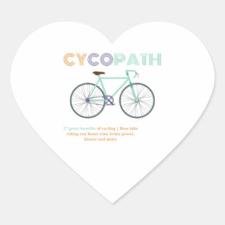 Cycopath Funny Cycling für Radfahrer und Biker . Herz-Aufkleber