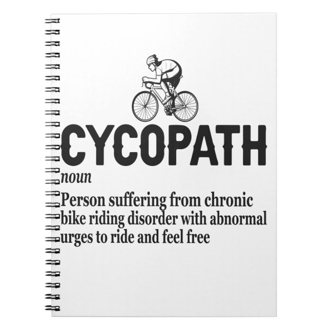 Cycopath Funny Cycling für Radfahrer und Biker Notizblock (Vorderseite)