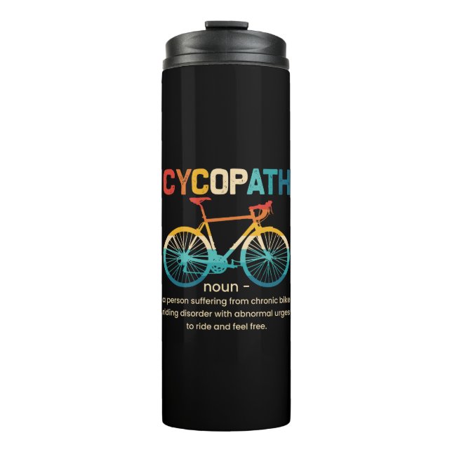 Cycopath Funny Cycling für Radfahrer und Biker Thermosbecher (Vorderseite)