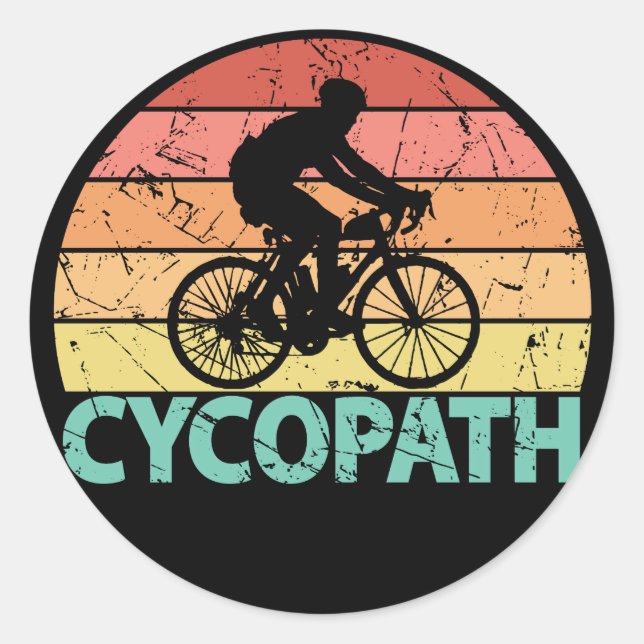 Cycopath Funny Cycling Runder Aufkleber (Vorderseite)