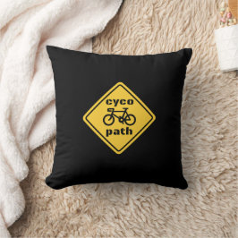 Cycopath Funny Road Sign for Cycopath Lover Kissen