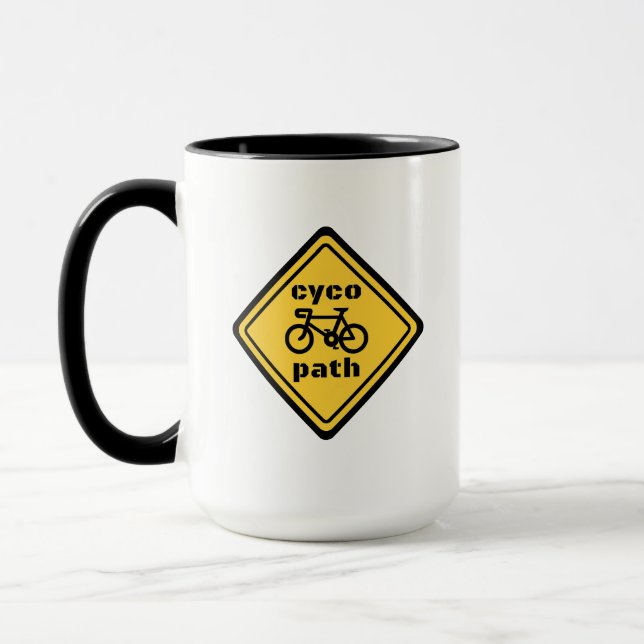 Cycopath Funny Road Sign für Cycopath Lover Hoodie Tasse (Links)