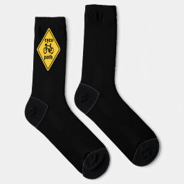 Cycopath Funny Road Sign für Cycopath Lover T - Sh Socken