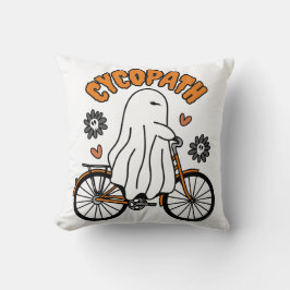 Cycopath Halloween Ghost on Orange Bicycle Kissen