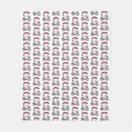 Cycopath Halloween Ghost on Pink Bicycle Fleecedecke