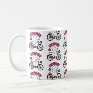 Cycopath Halloween Ghost on Pink Bicycle Kaffeetasse