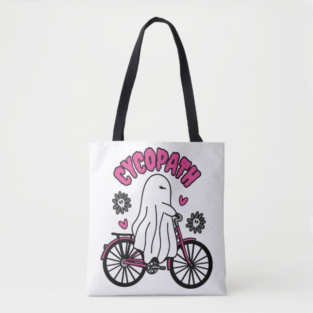 Cycopath Halloween Ghost on Pink Bicycle Tasche (Vorderseite)