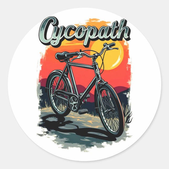 Cycopath: Raddesign für Sonnenuntergänge Runder Aufkleber (Vorderseite)