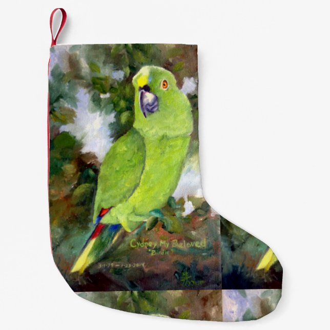 Cydney gelber Naped Papagei Kleiner Weihnachtsstrumpf (Vorderseite)