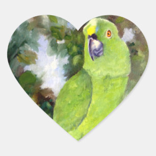 Cydney Yellow Naped Parrot Herz-Aufkleber