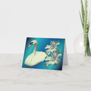 Cygne blanc et fleur d'hibiscus