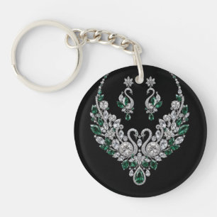 Cygnes de cristal d'émeraude Bijoux de luxe