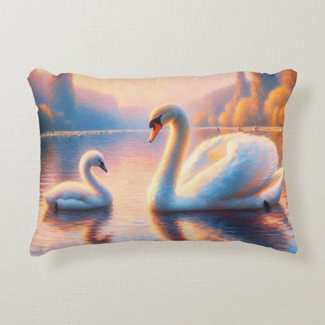 Cygnet und Swan Dekokissen (Vorderseite)